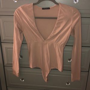 Nude plunge Bodysuit